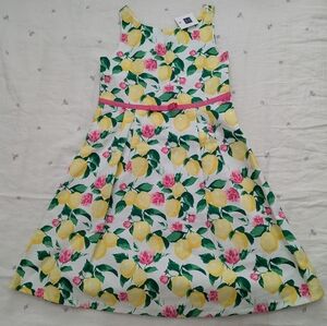 Janie and Jack lemon and flowers summer bow dress
